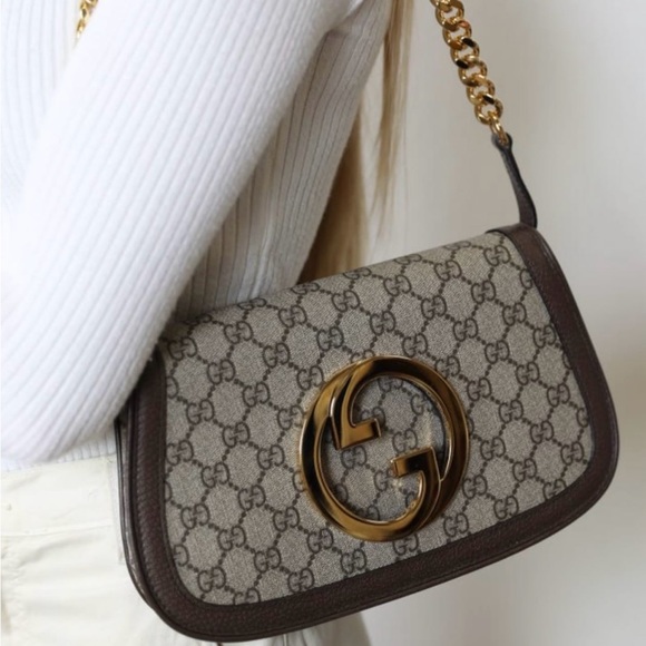 Gucci Blondie shoulder bag with two straps - chain & brown leather - Picture 3 of 8